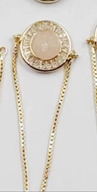 WT-B624 WKT Elegant Charming Round Micropaved Cubic Zircon Gold Bezel Stone Bracelet Adjustable Gold Double Connector Bracelet