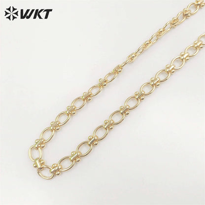 WT-BC192 Newest Fashion 18k Real Gold Plated Brass Chain Sell by Meters Oval Shape Handmade Europe Style Big Metal Chain