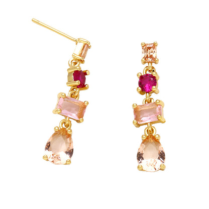 WT-ME093 Wholesale Newest Fashion square Light Luxury Gemstone With clear Cubic Zircon Around Setting Micro Pave Earrings Studs