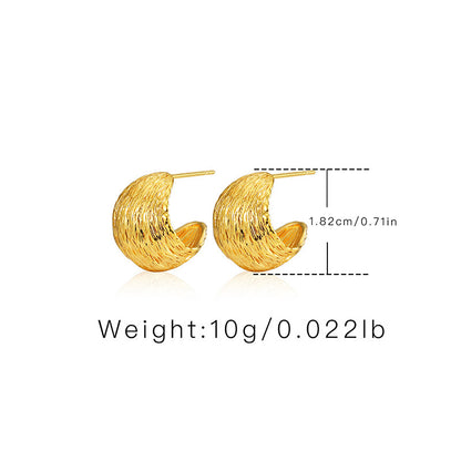 WT-JFE93 Retro Style 18k Gold Plated Fold Copper Plating Fried Dough Twists Weaving Hoops Fashion Studs Earring Findings
