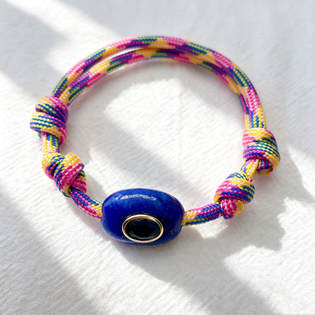 WT-MB131 Popular Ethnic Style Cord With Natural Gemstone And Zircon Pendant Handmade Bracelets For Women Men Wearing Accessory