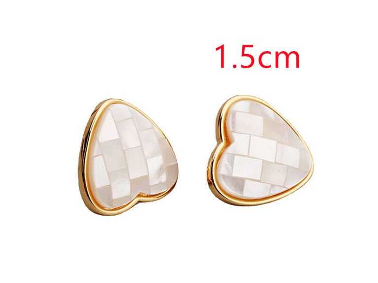WT-MPE184 Elegant Style 18K Gold Electroplated Mabe Shell Round Heart Shape Design Earrings For Lady Daily Wearing Jewelry