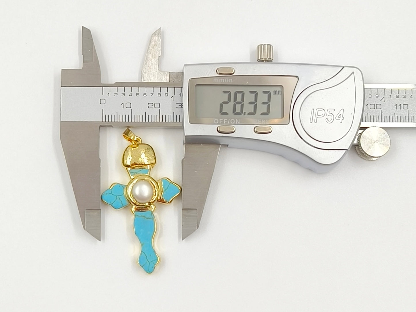 WT-P2092 New Arrival Gold Plated Multi Colors Natural Turquoise Stone And Pearl Cross Charm Pendants As Lady Jewelry Accessory