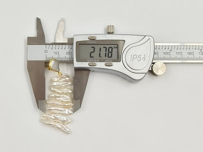 WT-E498 Irregular Shape Pearl Earring Stud With Long Bar Pearl Random Size Jewelry Natural Freshwater Pearl Earring