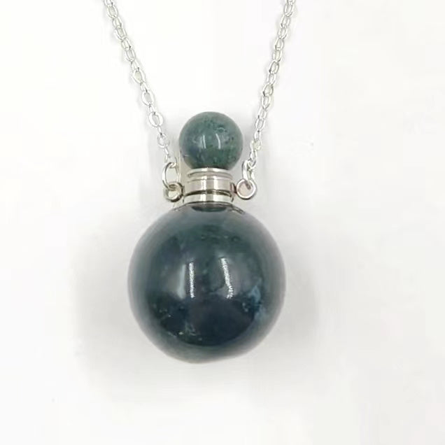 WT-N1442 WKT Best 2023 Newest Natural Aura Cluster Quartz Women Simple Hoop Aura Perfume Bottle Necklace