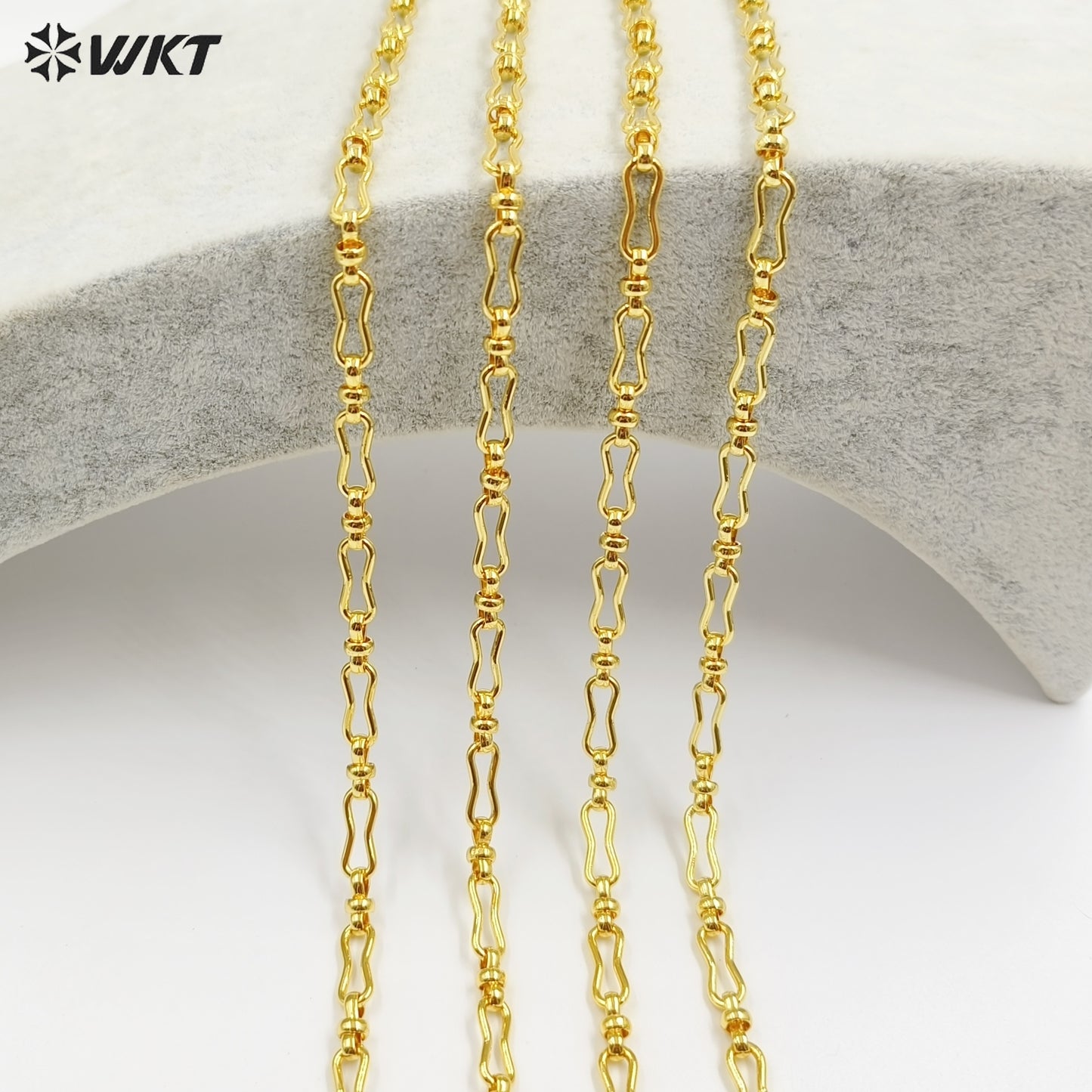 WT-BC256 Newest Sales Unique 18K Real Gold Plated Yellow Brass Chain for Female Chic Jewelry Design Accessories