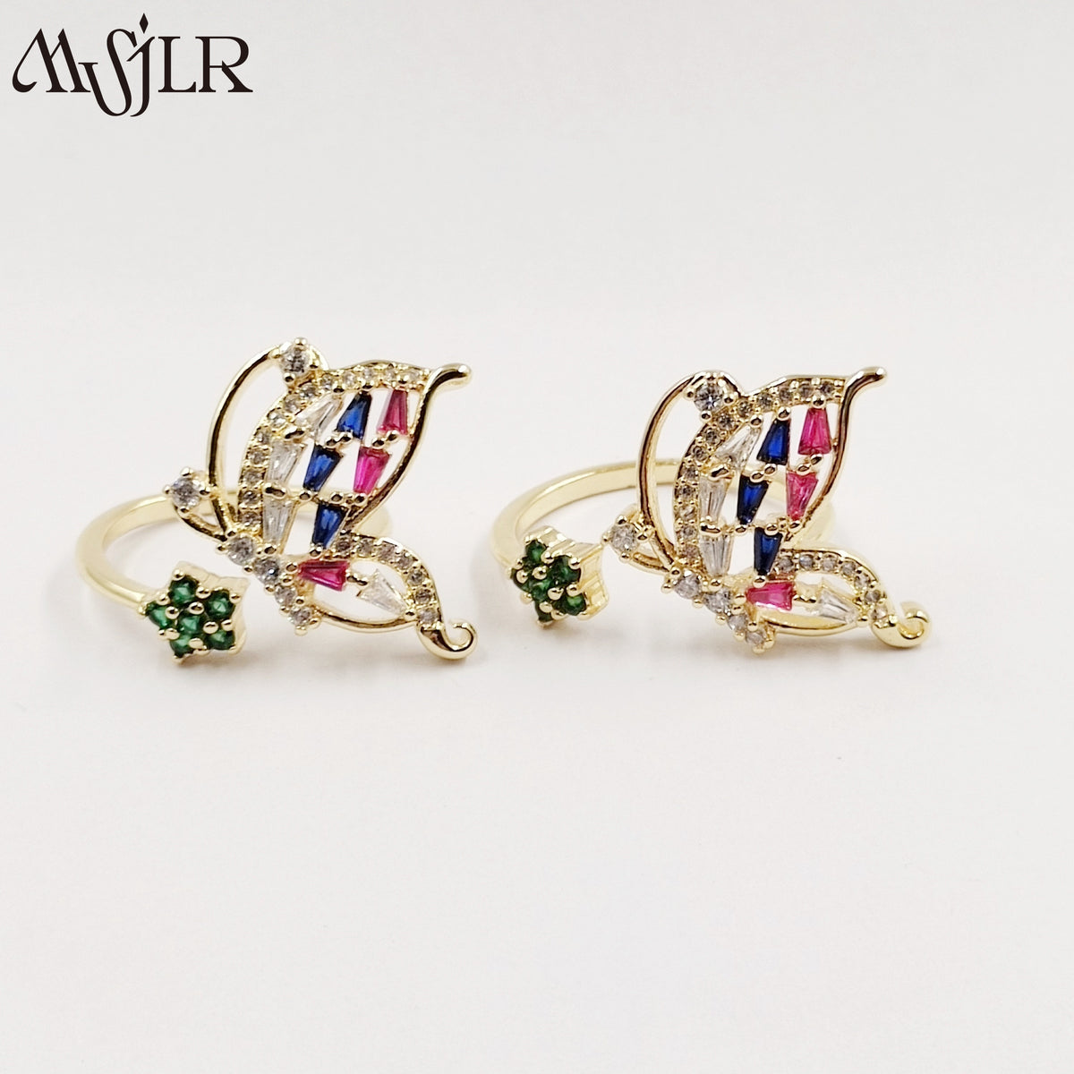 WKT-MVR053 High Quality Butterfly Flower Ring for Women in Europe and America Fashionable Personality Open Index Finger Ring