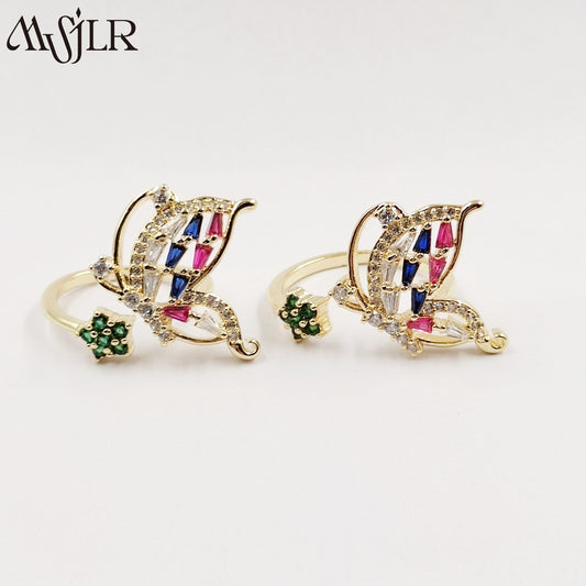 WKT-MVR053 High Quality Butterfly Flower Ring for Women in Europe and America Fashionable Personality Open Index Finger Ring