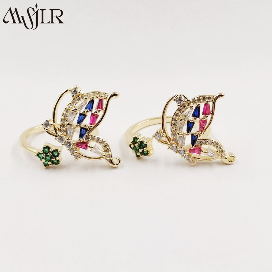 WKT-MVR053 High Quality Butterfly Flower Ring for Women in Europe and America Fashionable Personality Open Index Finger Ring