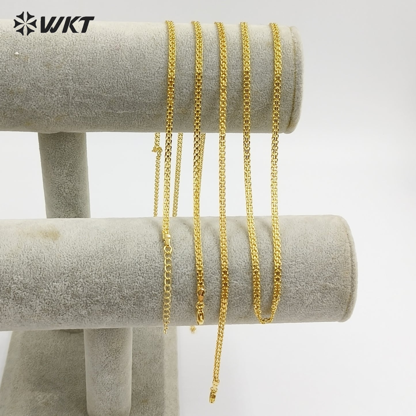 WT-JFN71 Minimalism Style 17Inch Gold Electroplated Yellow Brass Metal Chain Necklace For Unisex Matching Pendant Wearing