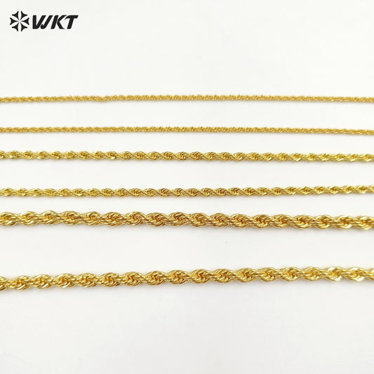 WT-BFN024 WKT Special Yellow Brass Chain Necklace Fashion Choker Jewelry Accessories Durable Decoration Twisted Chain