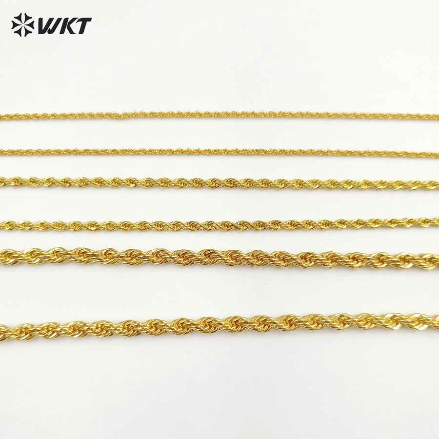 WT-BFN024 WKT Special Yellow Brass Chain Necklace Fashion Choker Jewelry Accessories Durable Decoration Twisted Chain