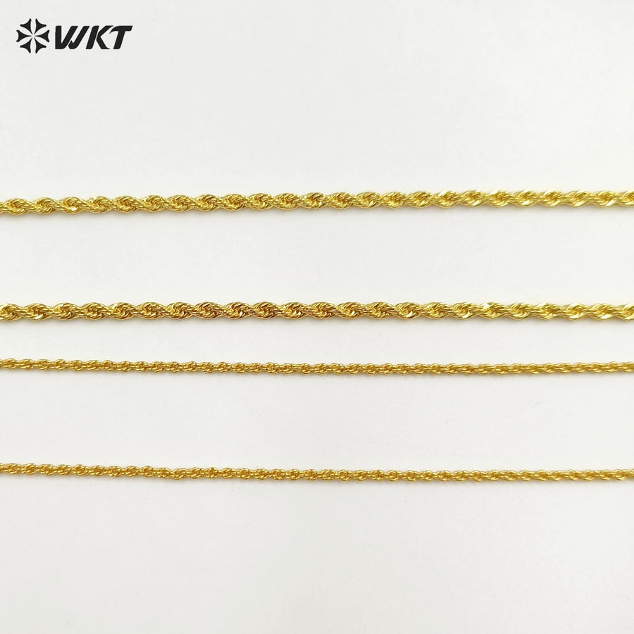 WT-BFN024 WKT Special Yellow Brass Chain Necklace Fashion Choker Jewelry Accessories Durable Decoration Twisted Chain