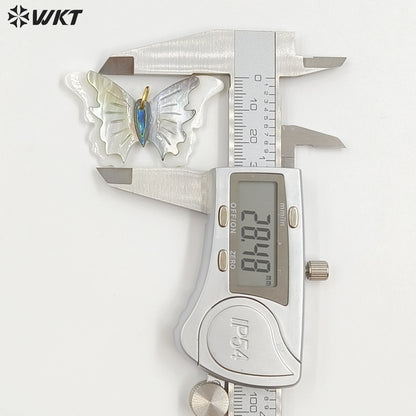 WT-JP466 Beautiful Vaious Designs Natural Shell Butterfly Shape Girl Gold Pendants For Lovely Handmade Necklace Findings