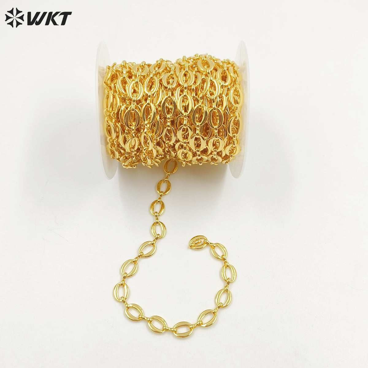 WT-BC224 Amazing New Hand Made Brass With 18k Real Gold Plated Resist Tarnishable Bean Shape Chain