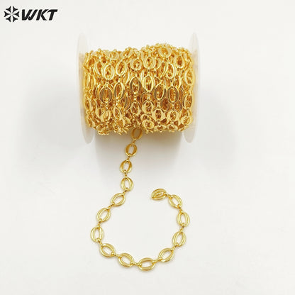 WT-BC224 Amazing New Hand Made Brass With 18k Real Gold Plated Resist Tarnishable Bean Shape Chain