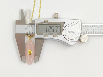 WT-N1509 High Quality Thin Chain Gold Electroplated Natural Gemstones With Zircon Long Oval Shape Pendant Necklaces As Lady Gift