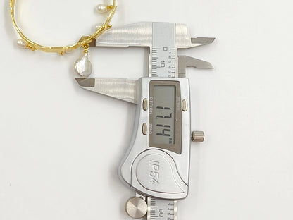 MPB134 Luxury Elegant 18K Gold Plated Natural Pearl And Colorful Zircon Fringed Adjustable Bangles For Lady Fashion Matching