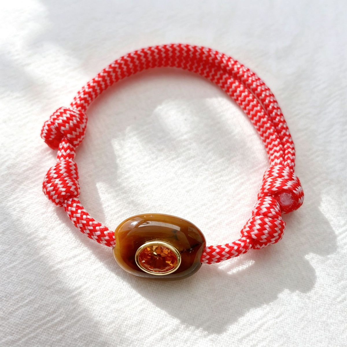 WT-MB131 Popular Ethnic Style Cord With Natural Gemstone And Zircon Pendant Handmade Bracelets For Women Men Wearing Accessory