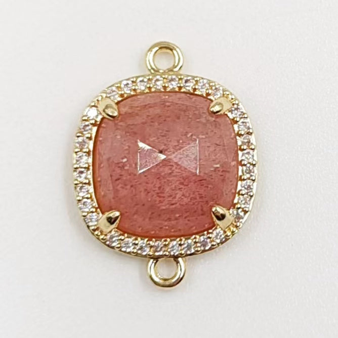 WT-C321 Fashion Design Colorful Stone & Aqua Marine Gemstone Connectors for Jewelry Findings Stone for Bracelet