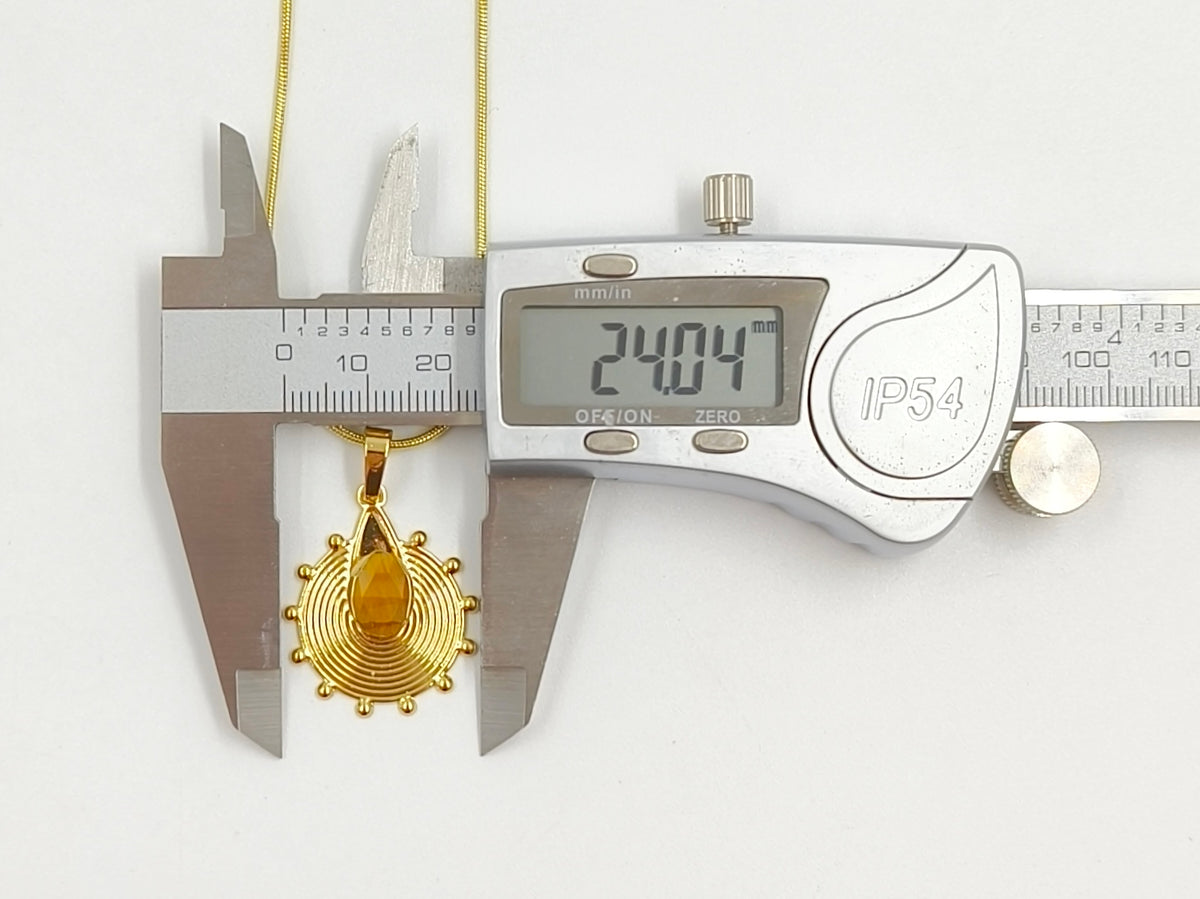 WT-N1545 Trendy Unique Gold Electroplated Natural Gemstone Sun Shape Pendant Necklaces As Women Party Wearing Accessory