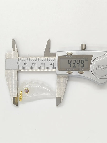 WT-P2061 Amazing Vaious Natural Gemstones And Zircon Carve Feather Shape Pendants As Female Cute Earrings DIY Accessory