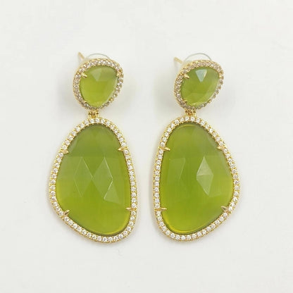 WT-E206 Wholesale Fashion Hot Sales Candy Color Summer Micro Pave Cat Eye Stone Earrings With Zircon Around for Women
