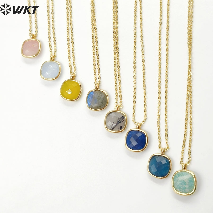 WT-N1439 Gorgeous Natural 18+2Inch Colorful Elegant Vintage Boho Necklace Casual Long Gemstone Necklace