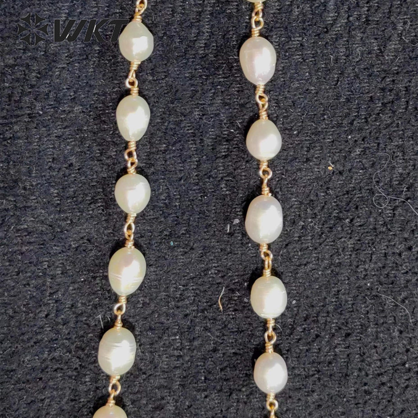 WT-RBC226 Wholesale Elegant Pearl Classic Design Chain for Women Commuter Decoration Sell by Meter Handmade Rice Pearlr Chain
