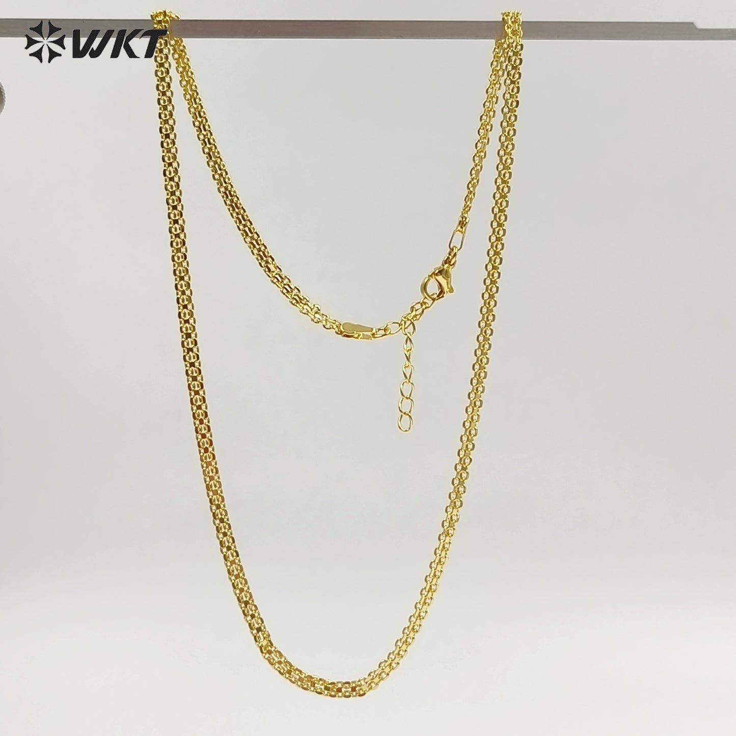 WT-JFN71 Minimalism Style 17Inch Gold Electroplated Yellow Brass Metal Chain Necklace For Unisex Matching Pendant Wearing