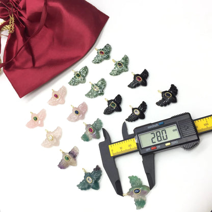 WT-P2146 Amazing Zircon And Multi Natural Gemstones Hand Carved Bird Shape Charms Pendants As Fashion Necklace Jewelry Findings