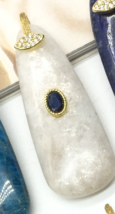 WT-P2149 High Quality Colorful Zircon And Natural Gemstones Long Waterdrop Shape Pendants As Fashionable Jewelry Accessories