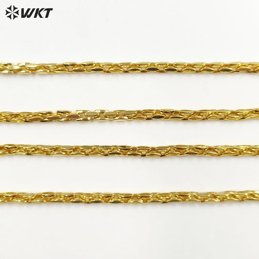 WT-BFN023 Popular 18 Inch and 16 Inch Long Brass with Gold Necklace Chain Jewelry of Accessory Findings Chain
