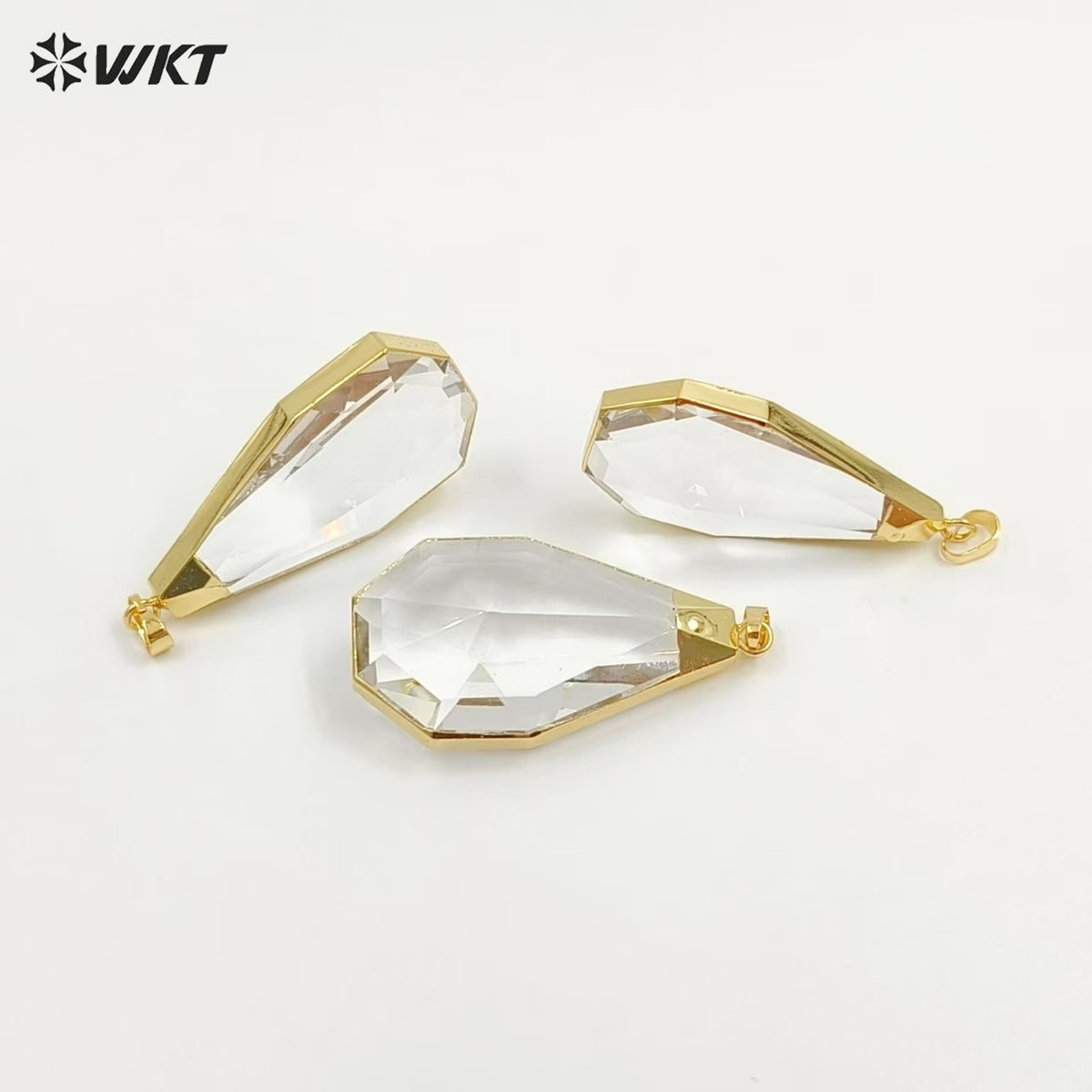 WT-P1305 in Stock ! Fashion Design Natural Rock Crystal Pendants Big Size 38*65mm Waterdrop Shape Crystal Pendant
