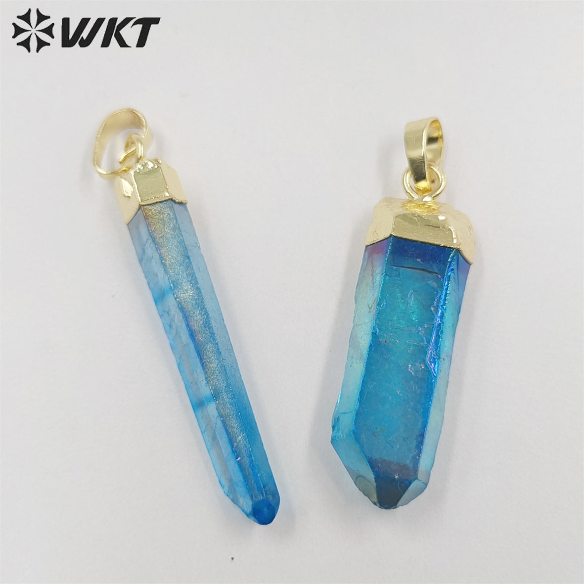 WT-P490 Hot Natural Raw Crystal Quartz Point Pendant Multi Color Aura Healing Energy Stone Pendant for Necklace