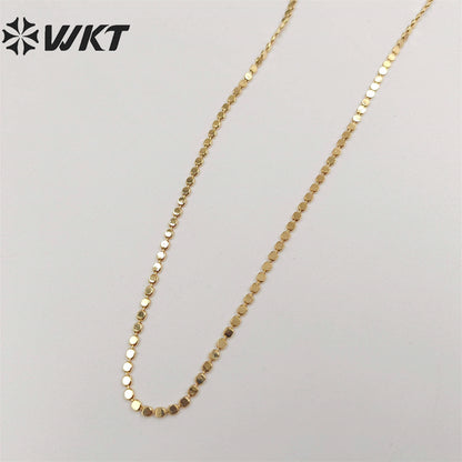 WT-BFN058 Unique Korea Handmade Brass Chain with 18k Real Gold Plated Resist Tarnishale Beads Metal Chain Necklace Jewelry Chain