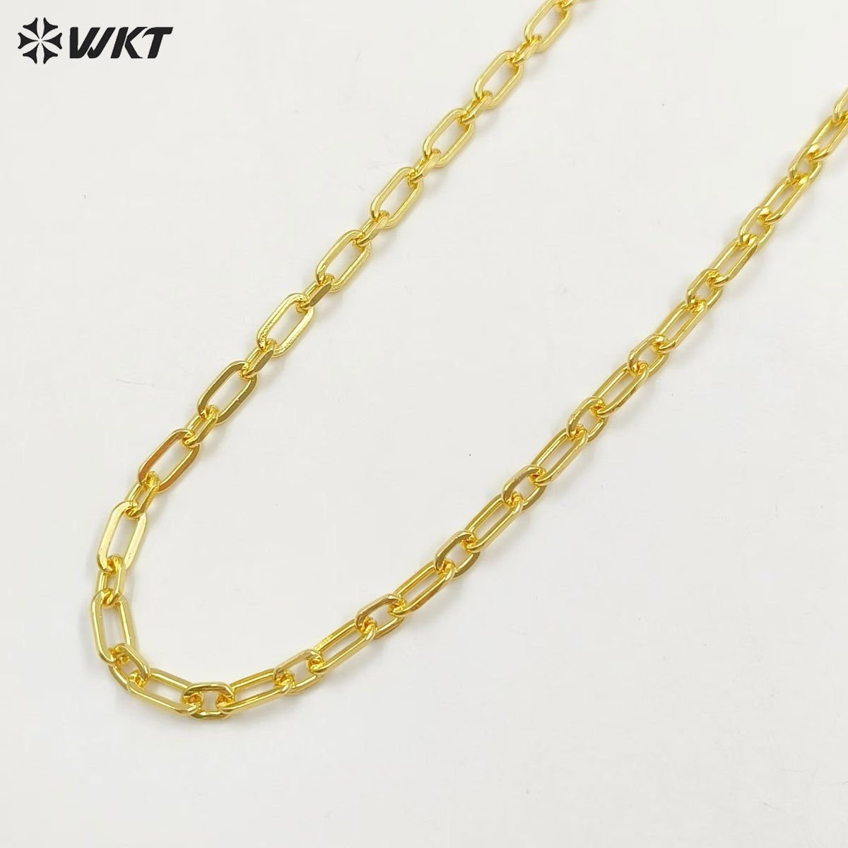 WT-BC233 18K Gold Plated Paper Clip Chain Fashion Big Square Cross Chain Jewelry Findings for DIY Making