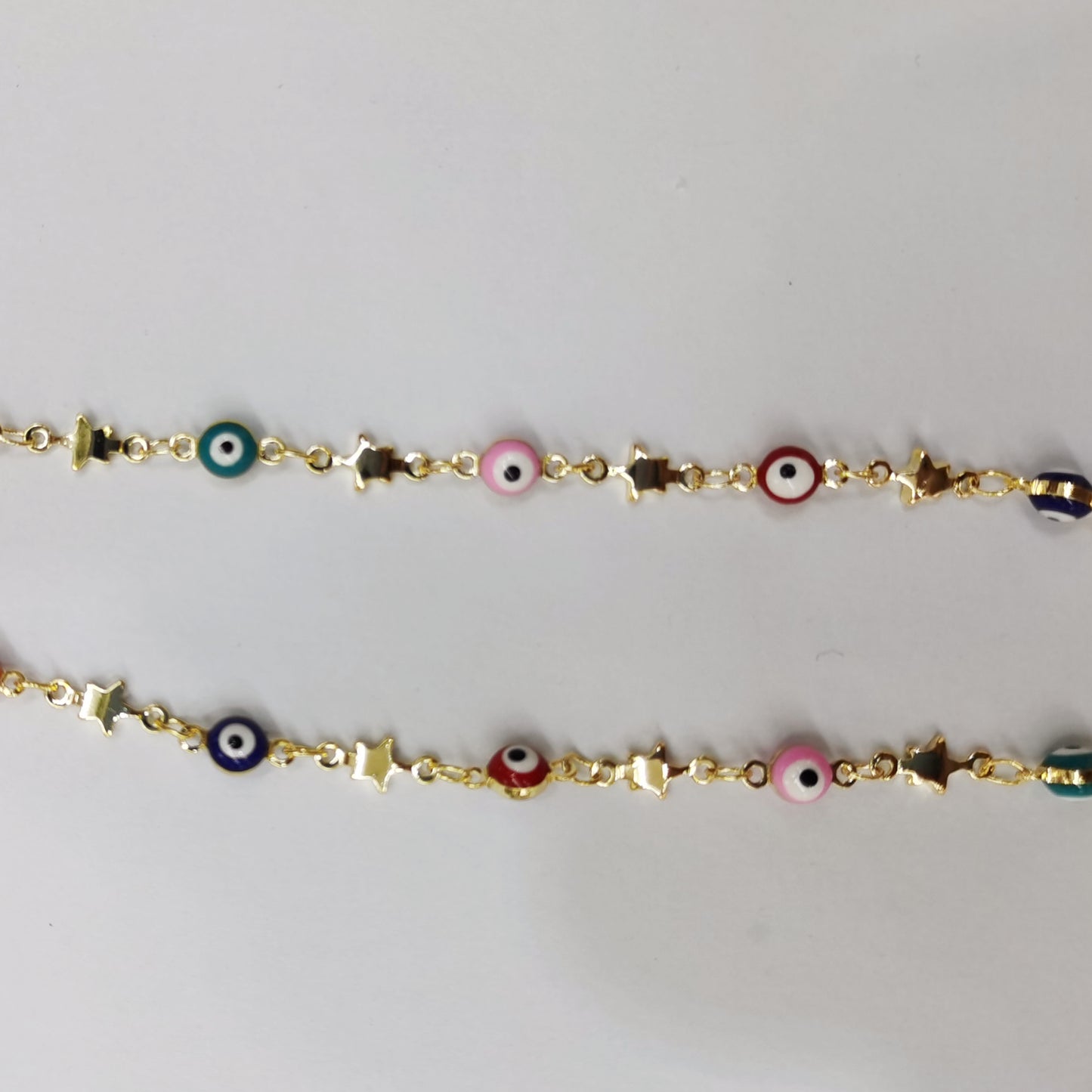 WT-RBC172 Wholesale Round Drop Oil Resin Colorful Evil Eye Jewelry Chain Charming Turkey Eye Jewelry Findings Chain