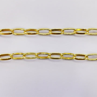 WT-BC150 Gold Electroplated Link Necklace Chain Jewelry Women Vintage Circle Chain for Choker Necklaces Hand Make Brass Chain
