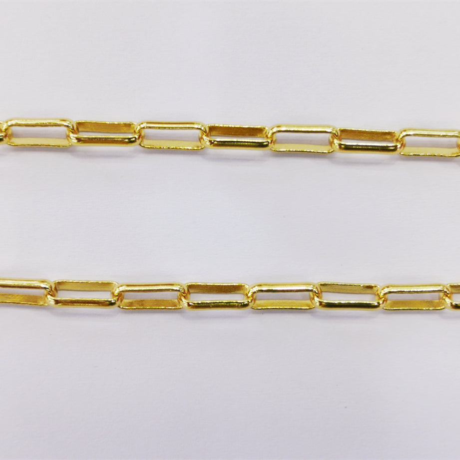 WT-BC150 Gold Electroplated Link Necklace Chain Jewelry Women Vintage Circle Chain for Choker Necklaces Hand Make Brass Chain