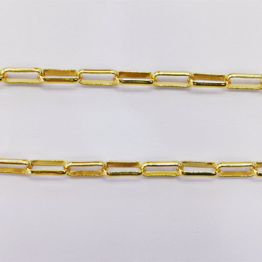 WT-BC150 Gold Electroplated Link Necklace Chain Jewelry Women Vintage Circle Chain for Choker Necklaces Hand Make Brass Chain