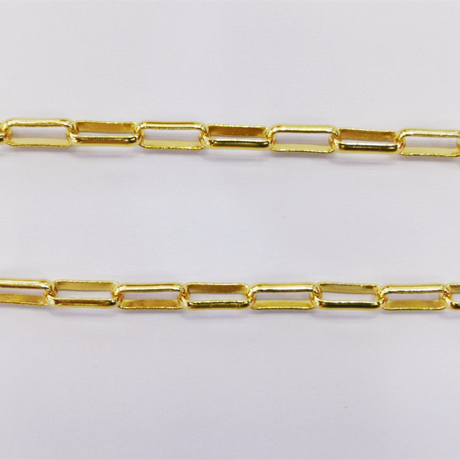 WT-BC150 Gold Electroplated Link Necklace Chain Jewelry Women Vintage Circle Chain for Choker Necklaces Hand Make Brass Chain