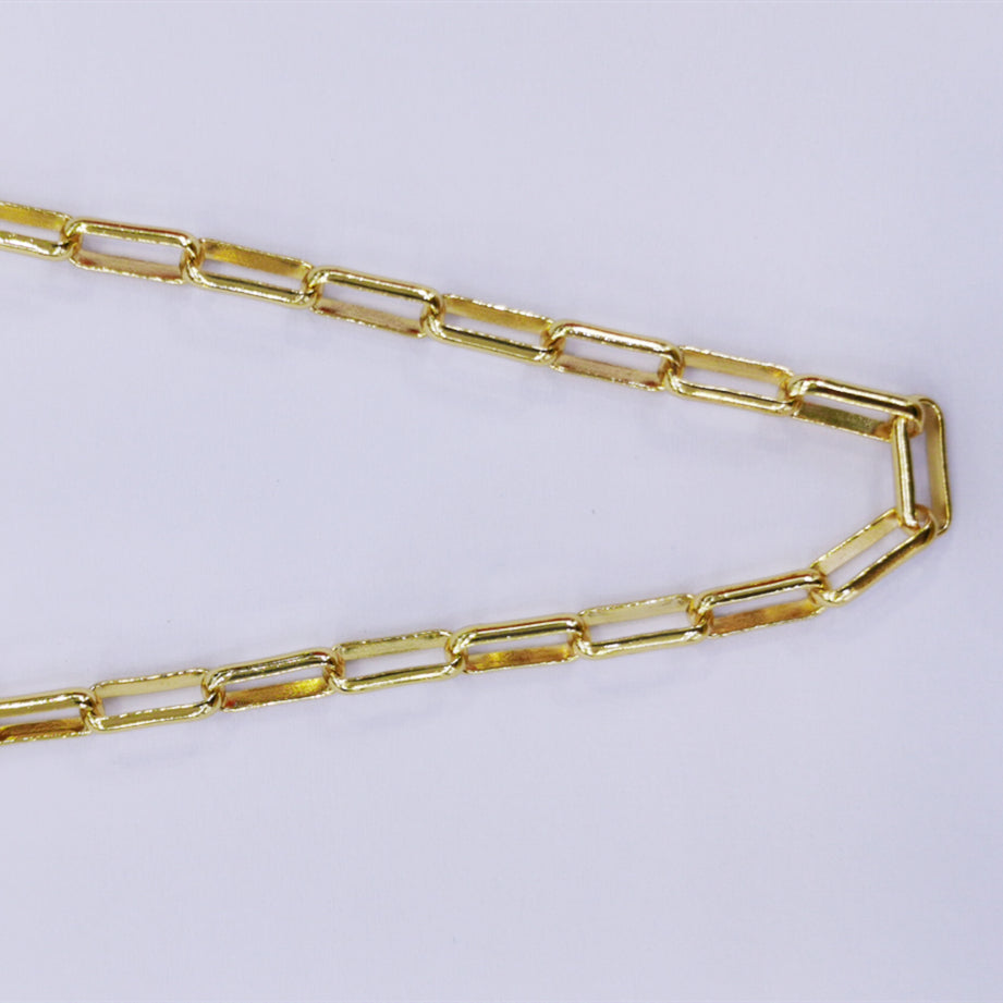 WT-BC150 Gold Electroplated Link Necklace Chain Jewelry Women Vintage Circle Chain for Choker Necklaces Hand Make Brass Chain