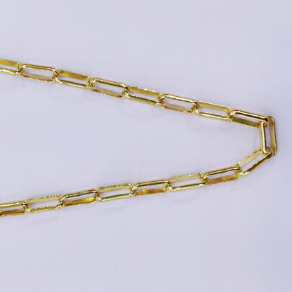 WT-BC150 Gold Electroplated Link Necklace Chain Jewelry Women Vintage Circle Chain for Choker Necklaces Hand Make Brass Chain