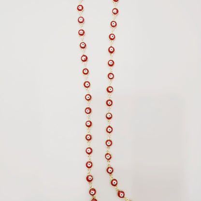 WT-RBC173 WKT New Red Evil Eye Hot Sales Jewelry DIY Chain for Necklace and Bracelet Design Chain for Women Fashion Eye Chain