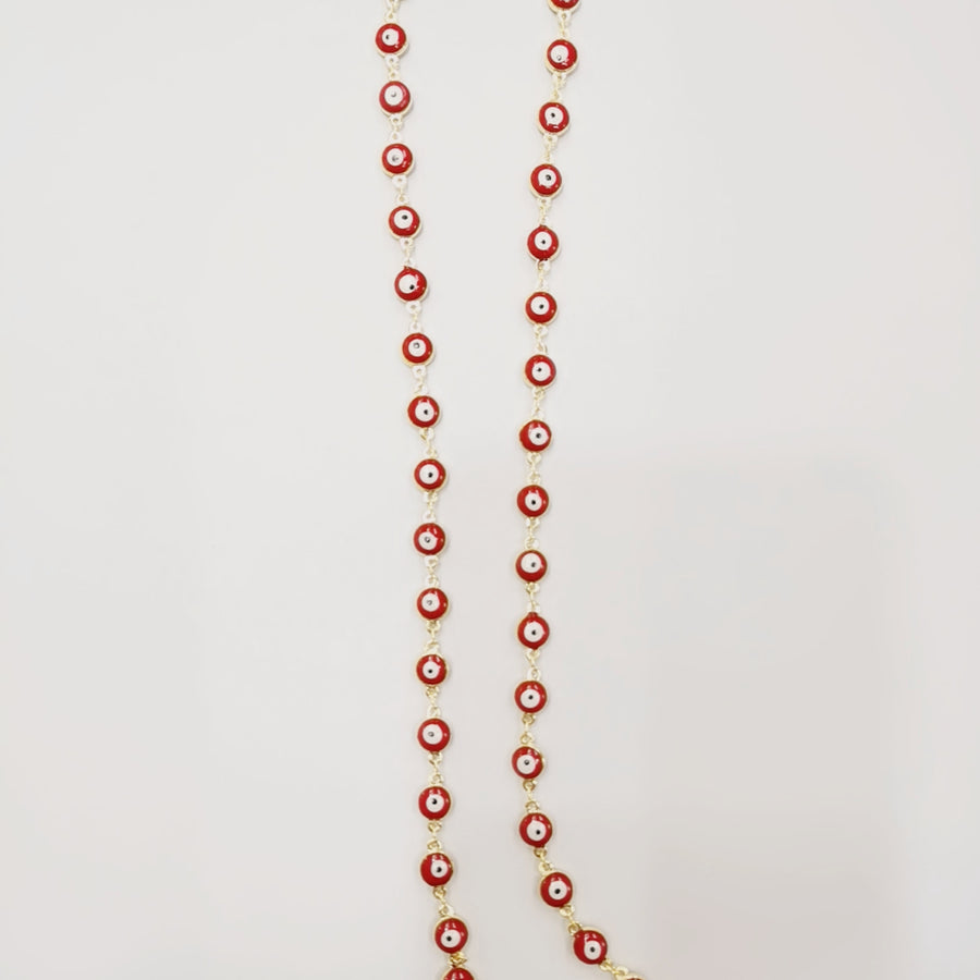 WT-RBC173 WKT New Red Evil Eye Hot Sales Jewelry DIY Chain for Necklace and Bracelet Design Chain for Women Fashion Eye Chain