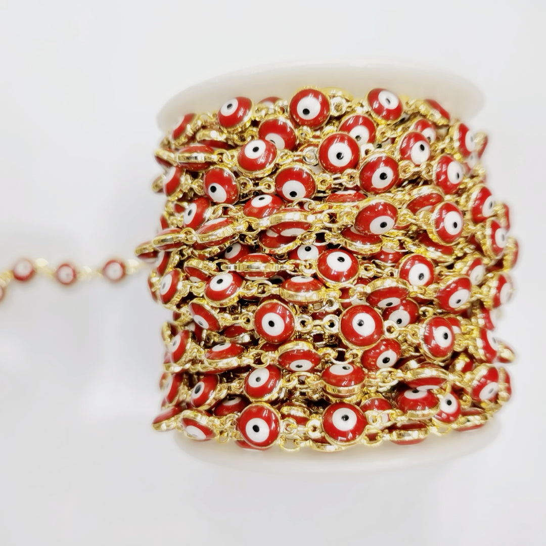 WT-RBC173 WKT New Red Evil Eye Hot Sales Jewelry DIY Chain for Necklace and Bracelet Design Chain for Women Fashion Eye Chain