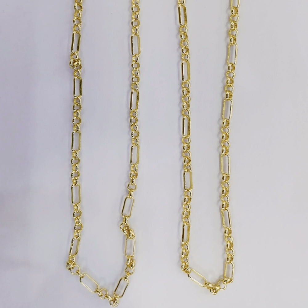 WT-BC146 WKT New Gold Electroplated Resist Tarnishable Link Chain for Necklace Design Fashion 3.5mm Brass Jewelry Findings Chain