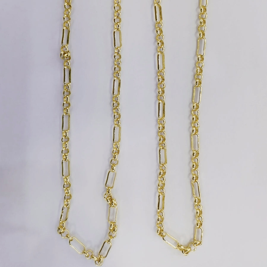 WT-BC146 WKT New Gold Electroplated Resist Tarnishable Link Chain for Necklace Design Fashion 3.5mm Brass Jewelry Findings Chain