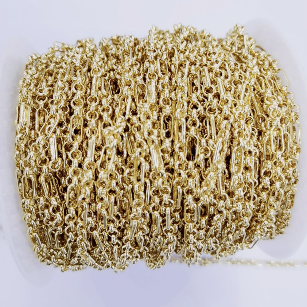 WT-BC146 WKT New Gold Electroplated Resist Tarnishable Link Chain for Necklace Design Fashion 3.5mm Brass Jewelry Findings Chain
